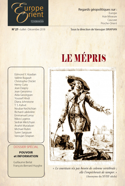 Knjiga Le Mépris - E&O n°27 V. SIRAPIAN S/DIR