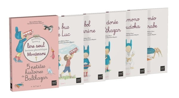 Carte Coffret Premiers livres à lire seul 5 petites histoires de Balthazar Niveau  1 Pédagogie Montessori Marie-Hélène Place