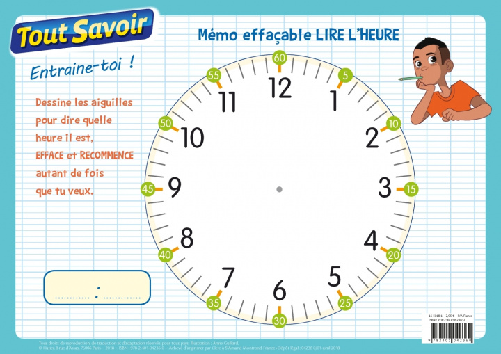 Buch Mémo effaçable Lire l'heure 