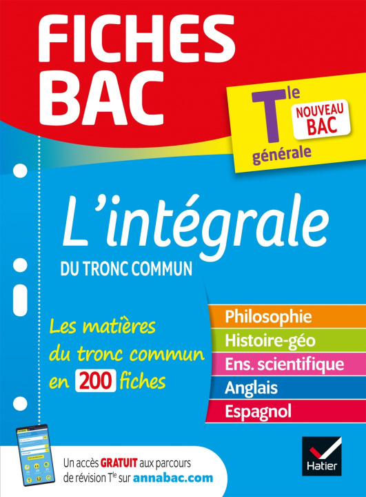 Книга Fiches bac L'intégrale du tronc commun Tle - Bac 2023 