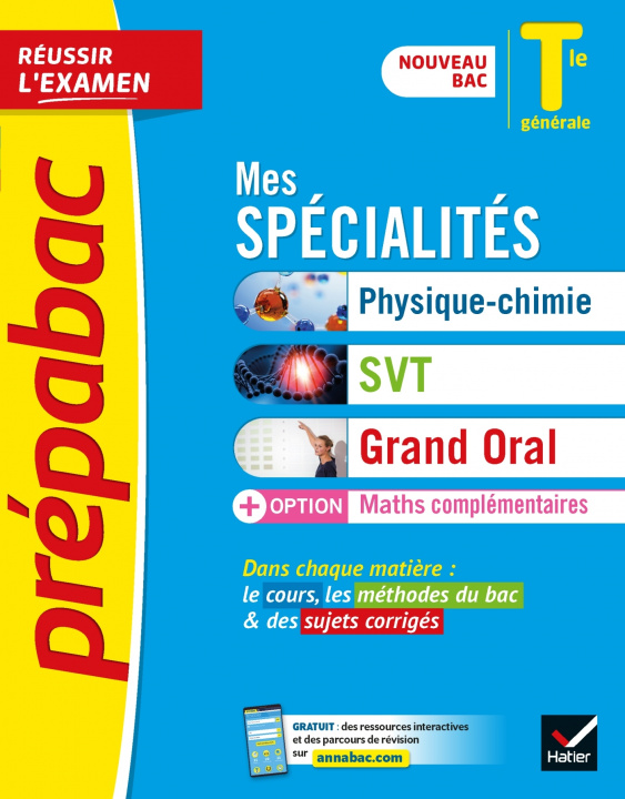 Carte Prépabac Mes spécialités Physique-chimie, SVT, Grand Oral & Maths complémentaires Tle - Bac 2023 