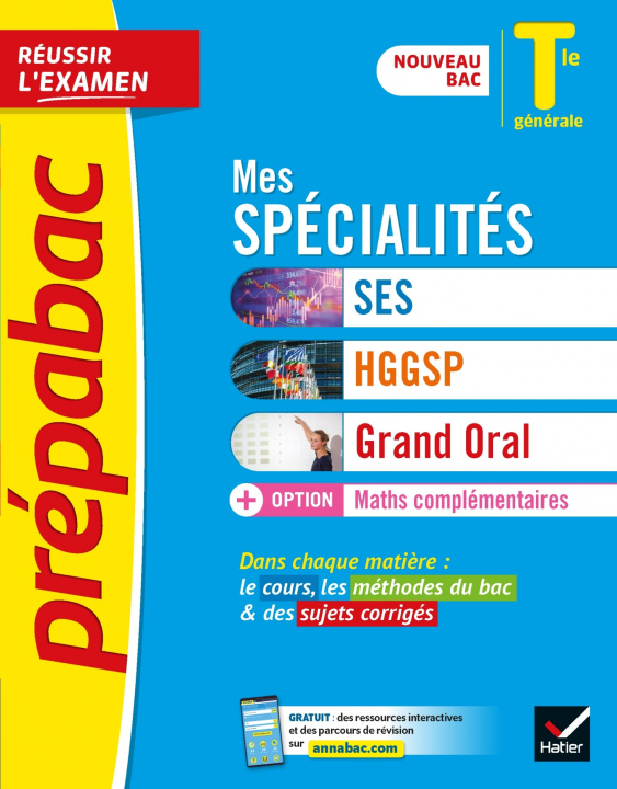 Kniha Prépabac Mes spécialités SES, HGGSP, Grand Oral & Maths complémentaires Tle  - Bac 2023 