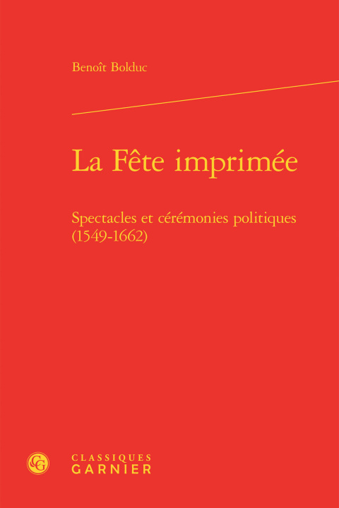 Kniha La Fête imprimée Bolduc