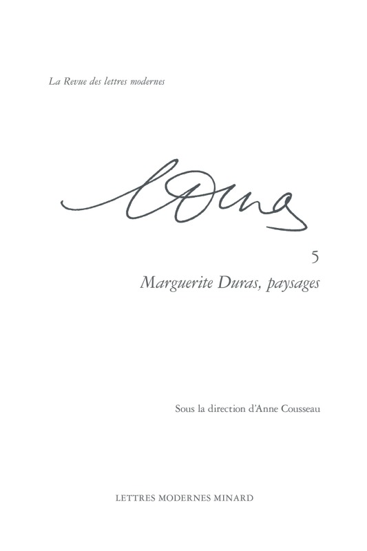 Buch Marguerite Duras, paysages 