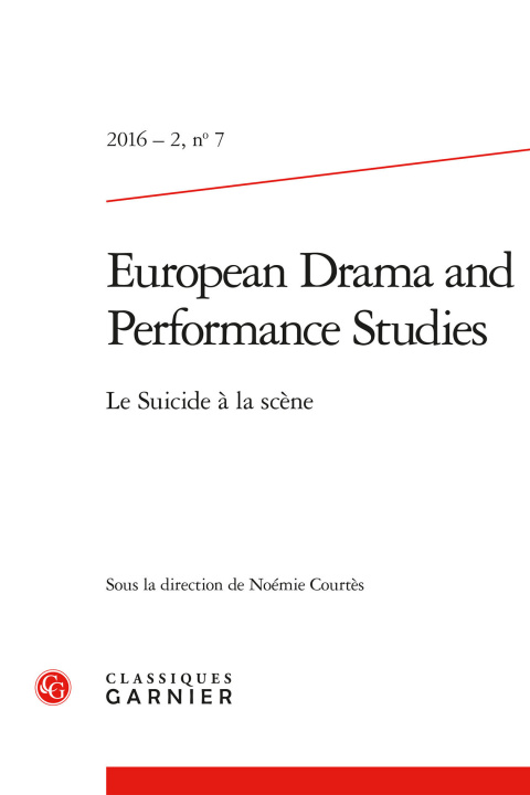Kniha European Drama and Performance Studies 