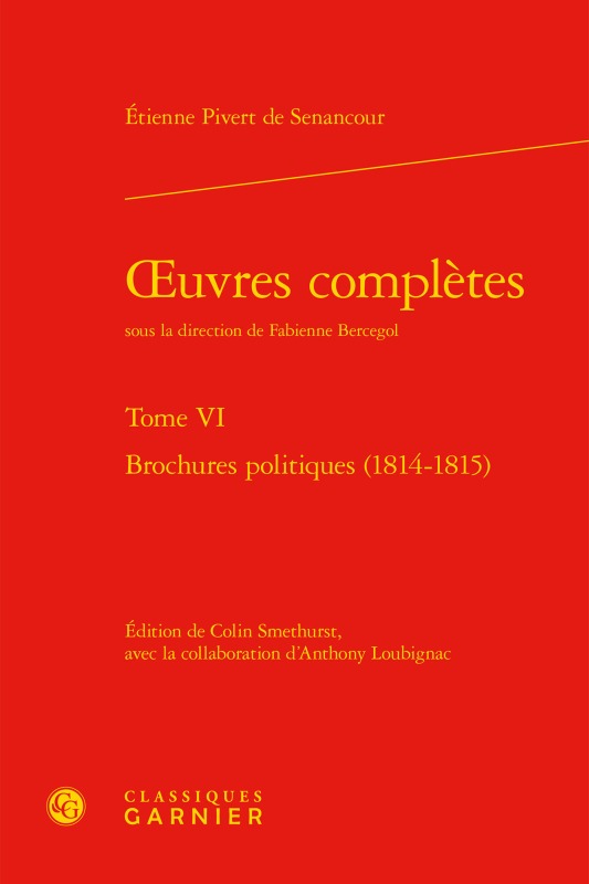 Book oeuvres complètes Senancour