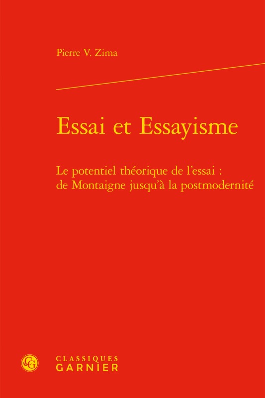 Boek Essai et Essayisme Zima