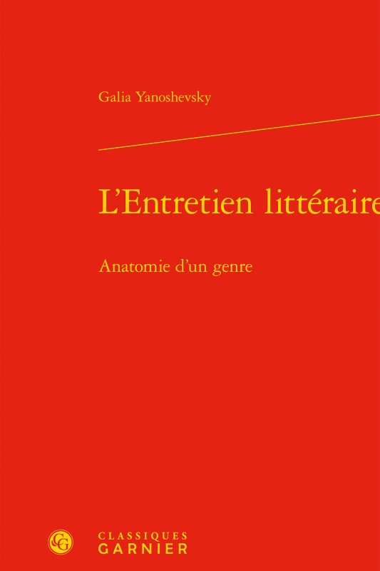 Knjiga L'Entretien littéraire Yanoshevsky