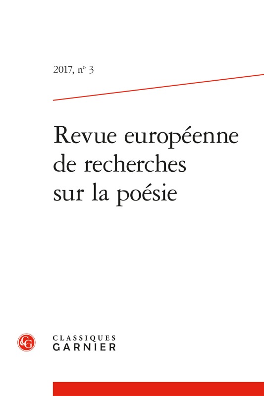 Kniha Revue européenne de recherches sur la poésie 