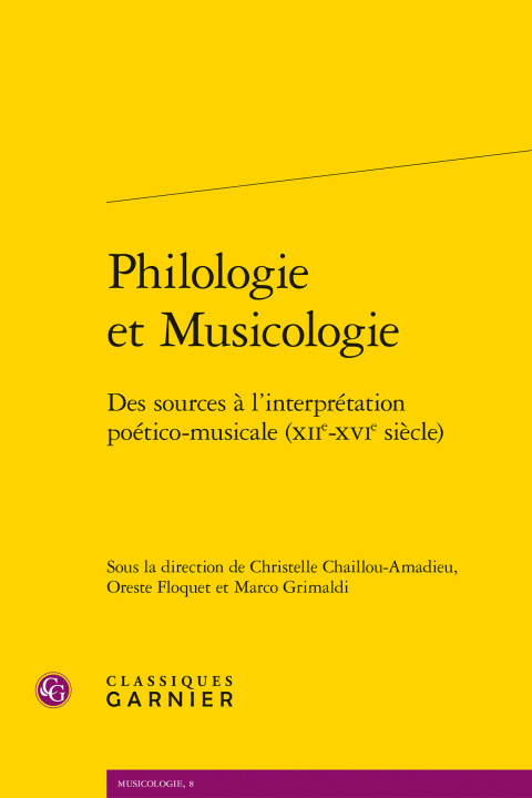 Kniha Philologie et Musicologie 