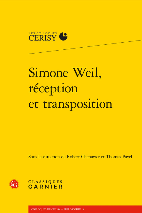 Buch Simone Weil, réception et transposition Robert Chenavier