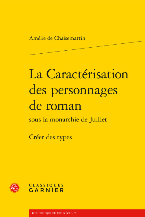 Buch La Caractérisation des personnages de roman Chaisemartin