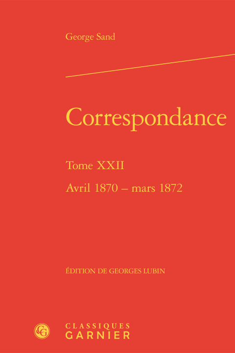 Knjiga Correspondance Sand