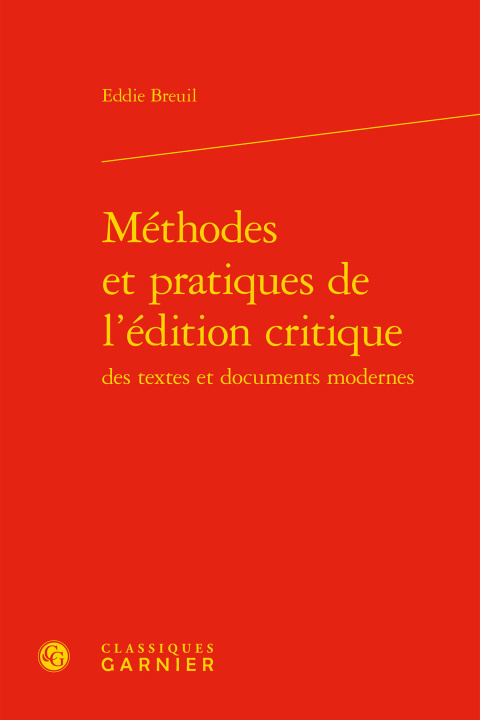 Book Méthodes et pratiques de l'édition critique Breuil