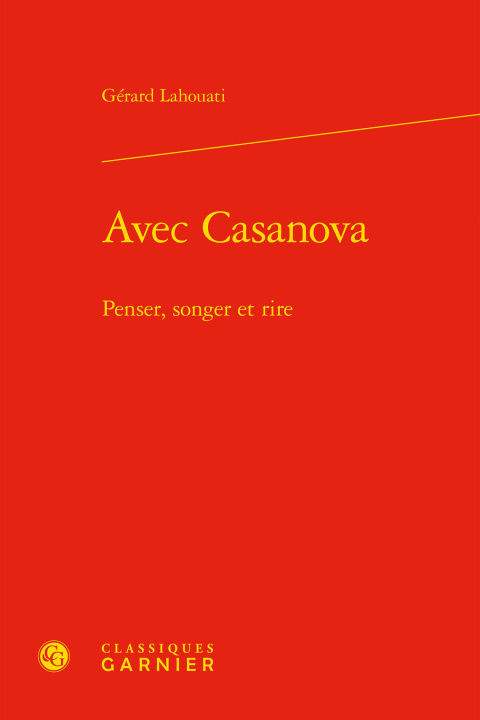 Knjiga Avec Casanova Lahouati