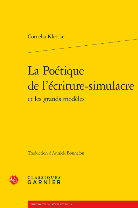 Könyv La Poétique de l'écriture-simulacre Klettke