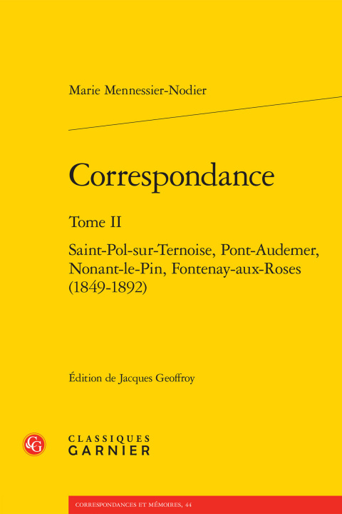 Knjiga Correspondance Mennessier-Nodier