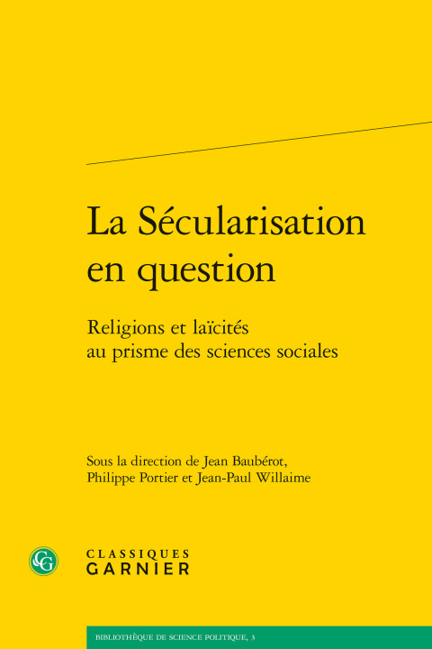 Knjiga La Sécularisation en question 