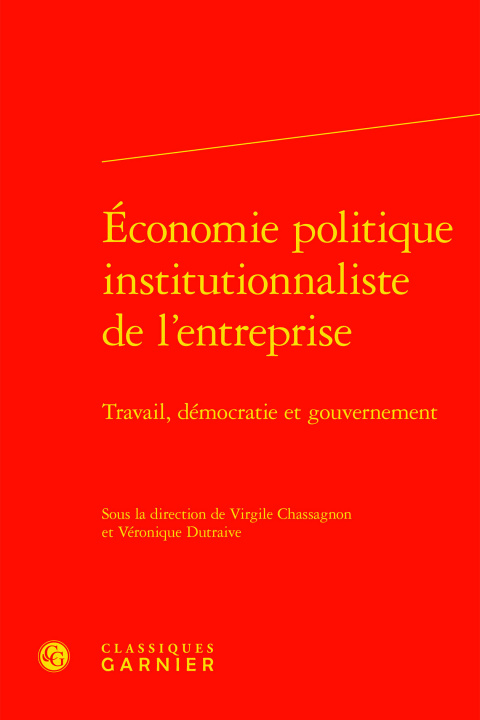 Buch Économie politique institutionnaliste de l'entreprise 