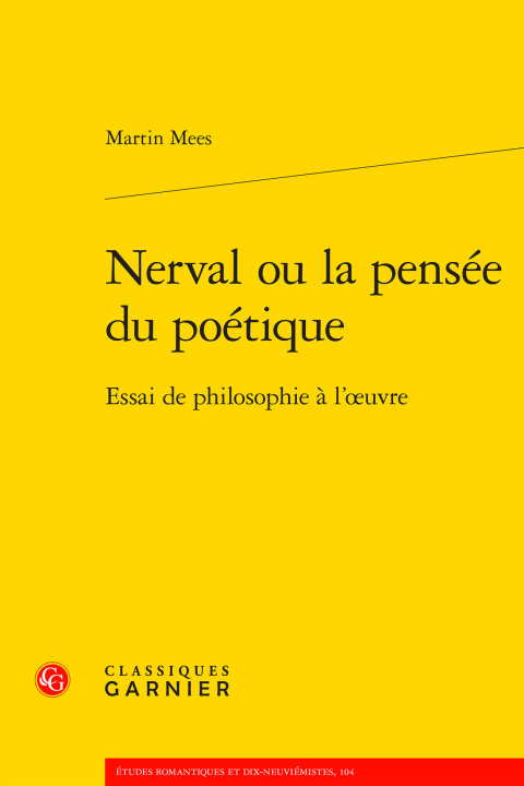 Kniha Nerval ou la pensée du poétique Mees