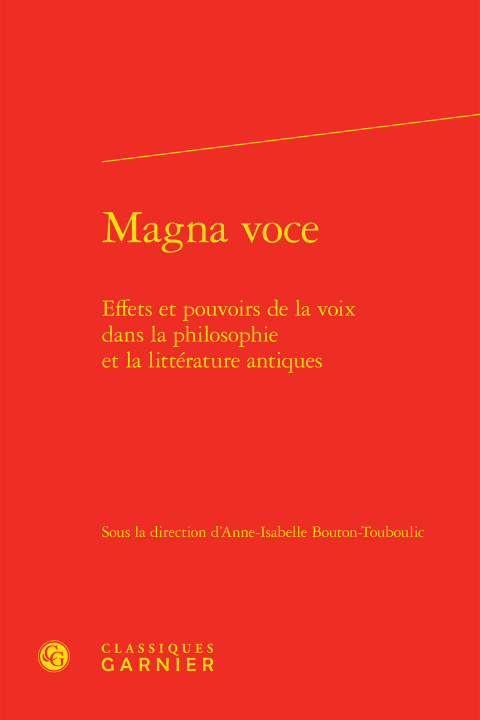 Knjiga Magna voce Anne-Isabelle Bouton-Touboulic