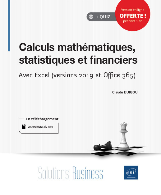 Kniha Calculs mathématiques, statistiques et financiers - avec Excel, versions 2019 et Office 365 DUIGOU
