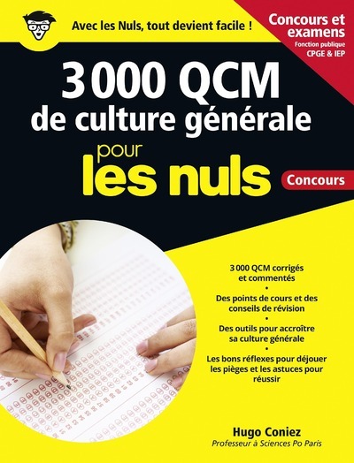 Książka 3 000 QCM de Culture générale pour les Nuls Concours - Fonction publique NE Hugo Coniez