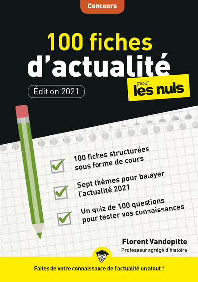 Carte 100 fiches d'actualité pour les Nuls Concours, 3ème édition Florent Vandepitte