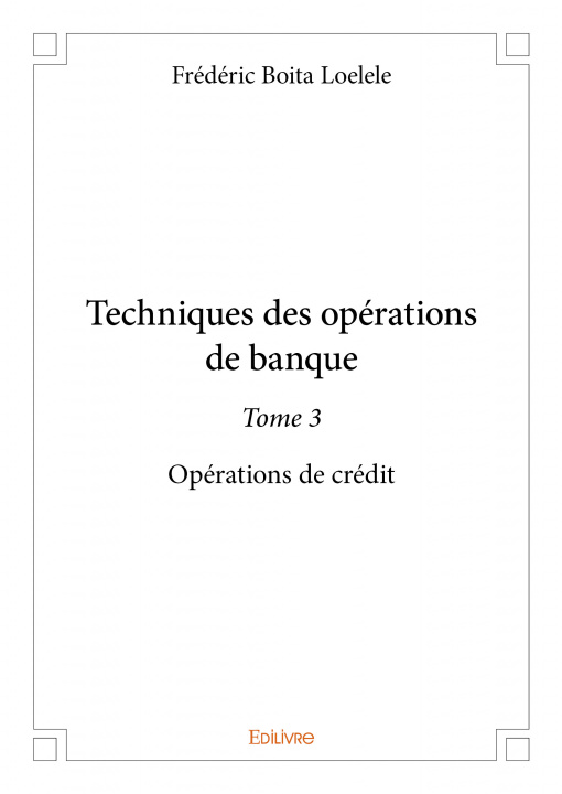 Buch Techniques des opérations de banque Boita Loelele