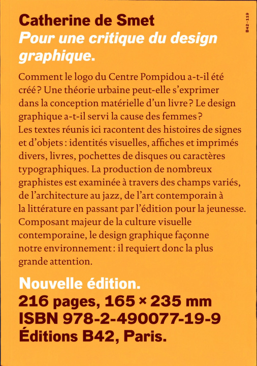 Kniha Pour une critique du design graphique Catherine de Smet