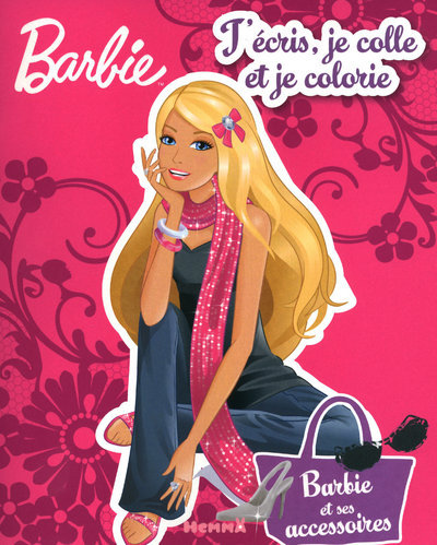 Knjiga J'ECRIS COLLE COLORIE BARBIE 3 