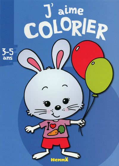 Carte J'aime colorier (3-5 ans) (lapin) 