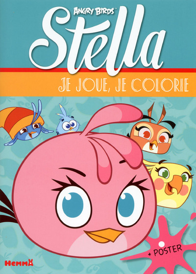 Carte Angry Birds Stella - Je joue, je colorie 