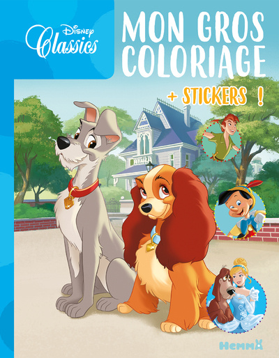 Kniha Disney Classics - Mon gros coloriage + stickers ! (La Belle et le Clochard) 