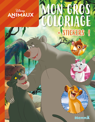 Carte Disney Animaux - Mon gros coloriage + stickers ! (Baloo-Bagheera) 