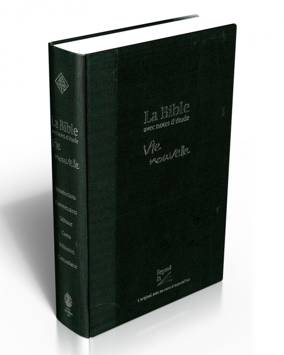 Книга La Bible avec notes d'étude vie nouvelle, rigide, toile, noire Segond 21