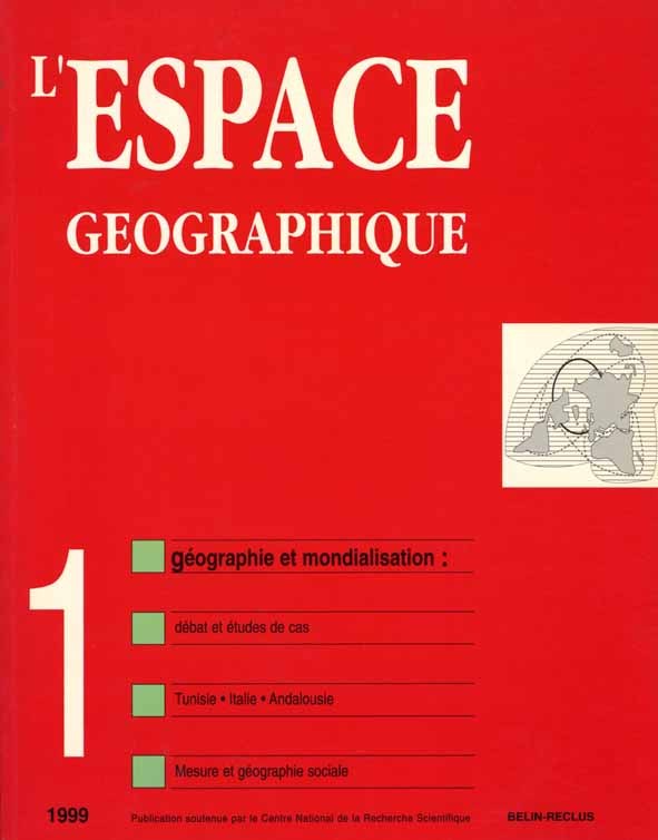 Knjiga L'espace géographique - N°1 Brunet