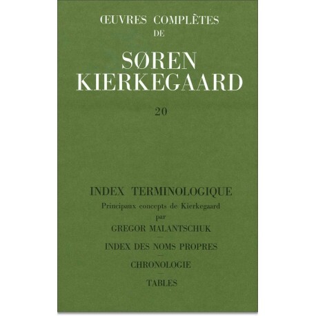 Knjiga Index terminologique - principaux concepts de Kierkegaard Malantschuk