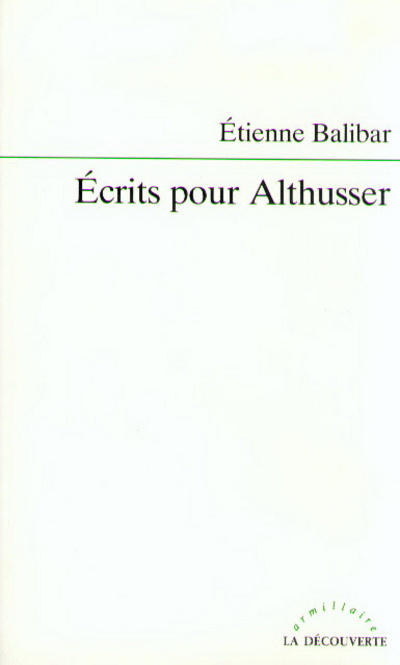 Kniha Écrits pour Althusser Étienne Balibar