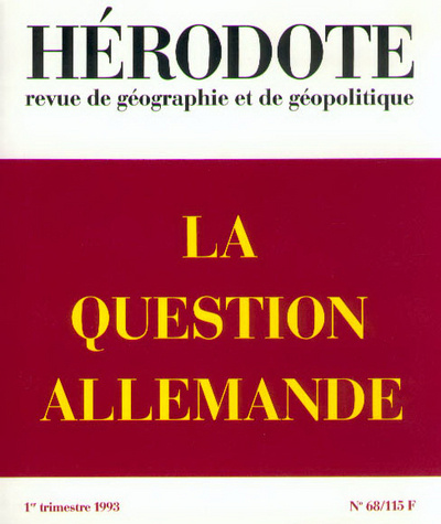 Játék Hérodote numéro 68 - La question allemande Revue Hérodote