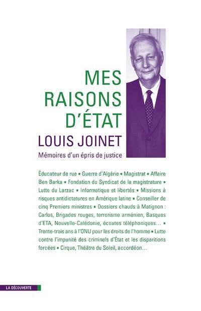 Knjiga Mes raisons d'ètat Louis Joinet