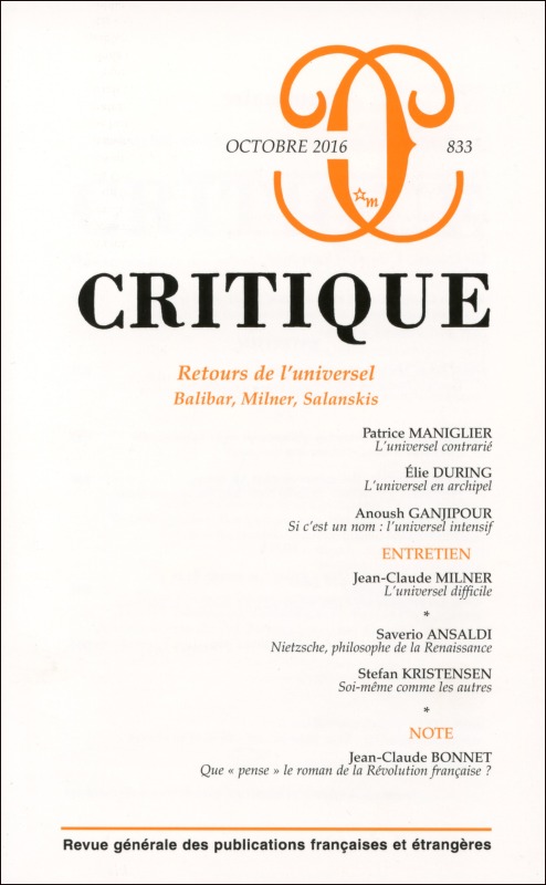 Knjiga Critique 833 