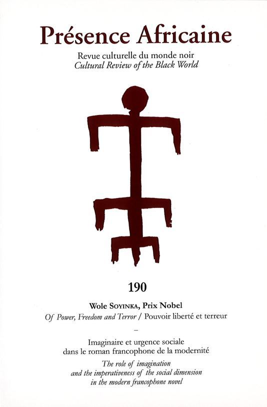 Boek REVUE PRÉSENCE AFRICAINE N°190 WOLE SOYINKA, PRIX NOBEL SOYINKA