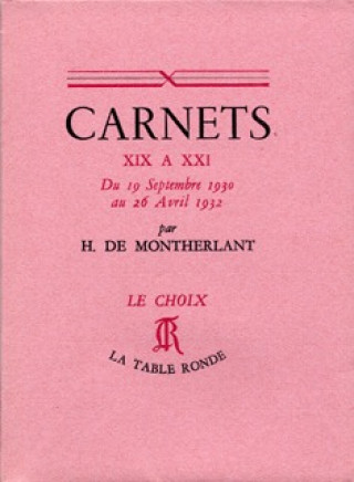 Kniha Carnets XIX à XXI Montherlant