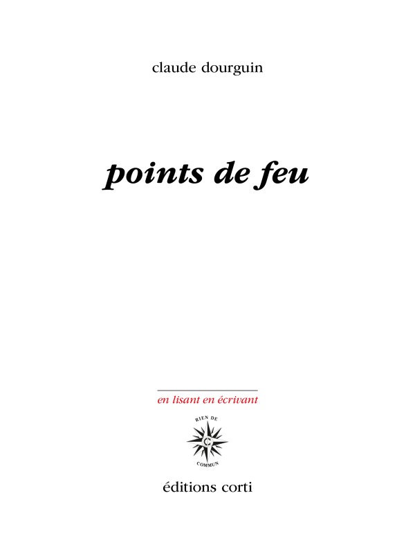 Knjiga POINTS DE FEU Dourguin