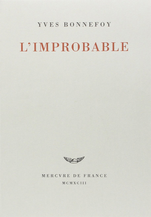 Knjiga L'improbable et autres essais Bonnefoy