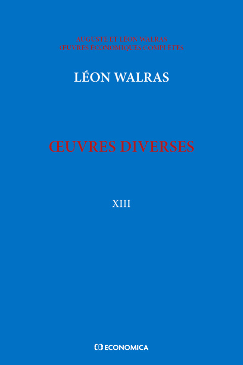 Book Oeuvres diverses Walras