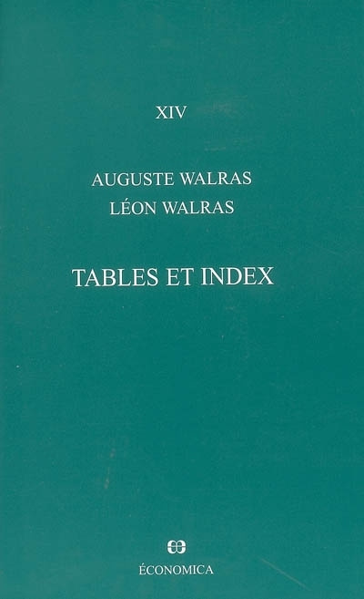 Knjiga Tables et index WALRAS/WALRAS