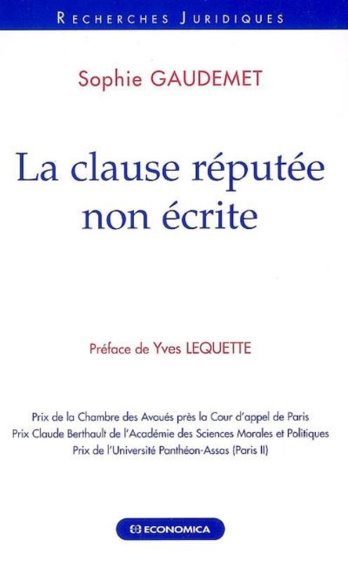Kniha La clause réputée non écrite Gaudemet