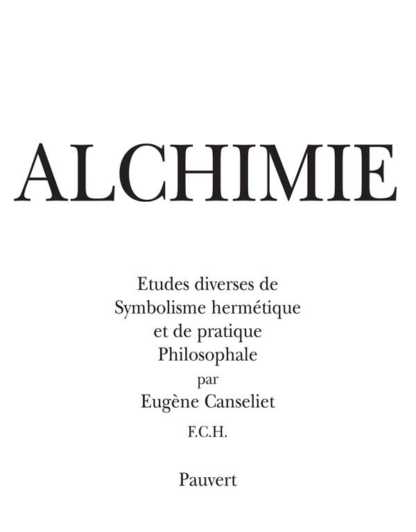 Könyv Alchimie Eugène Canseliet